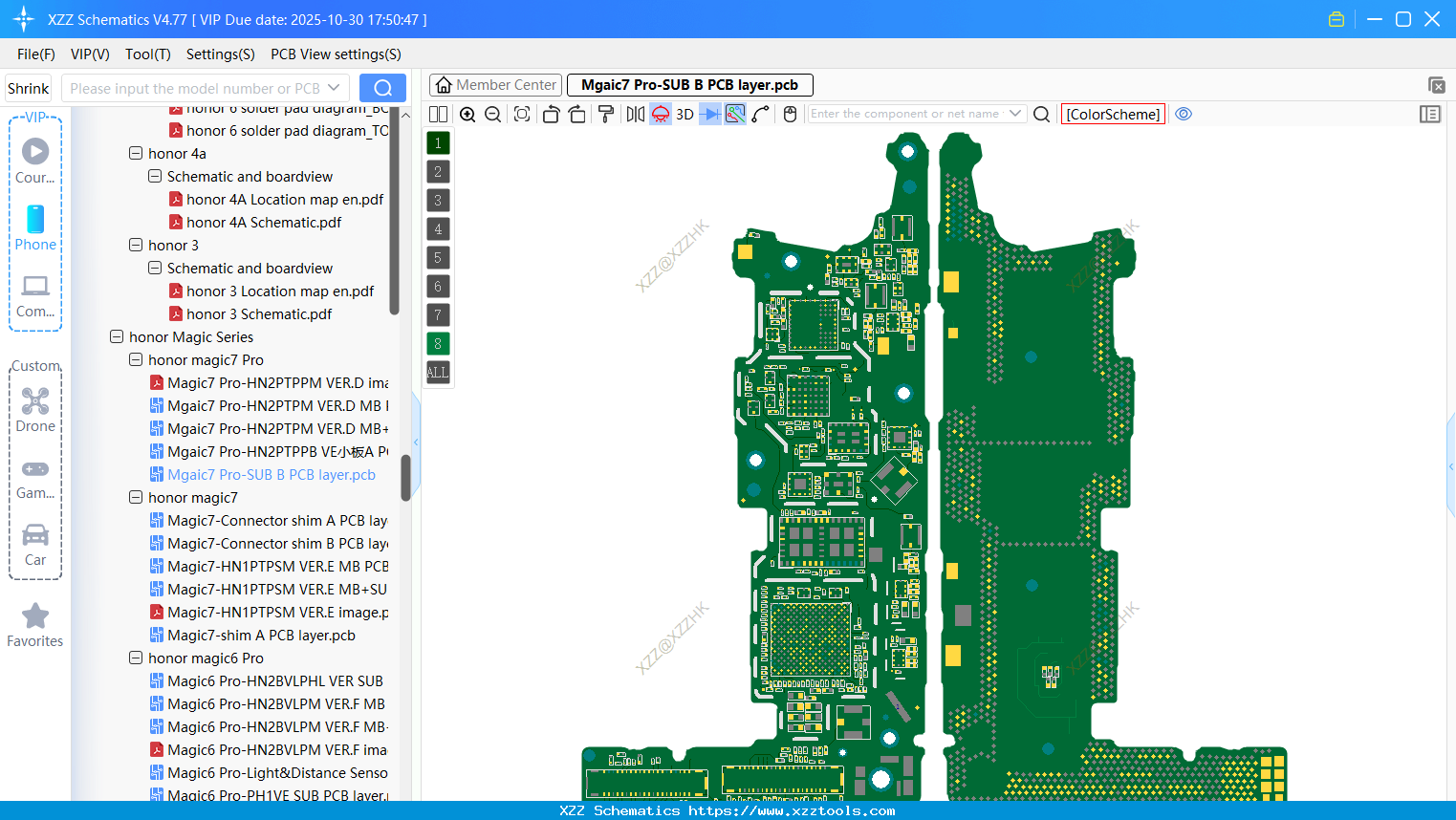 Honor Mgaic7 Pro-SUB B PCB Layer